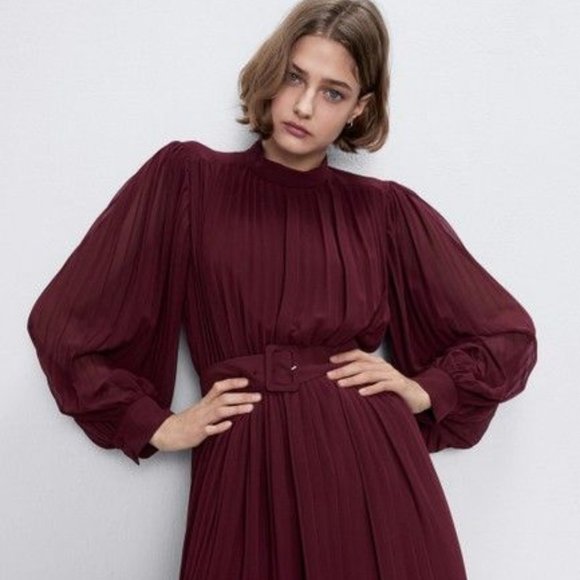 ZARA | Midi Dress with Belt (NWT) - Picture 6 of 11